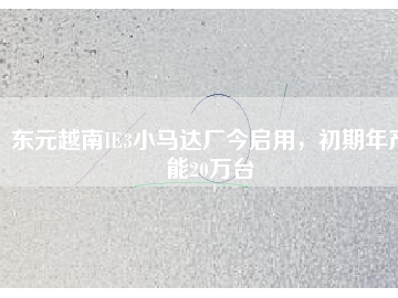 东元越南IE3小马达厂今启用，初期年产能20万台
