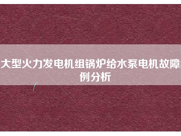 大型火力发电机组锅炉给水泵电机故障桉例分析