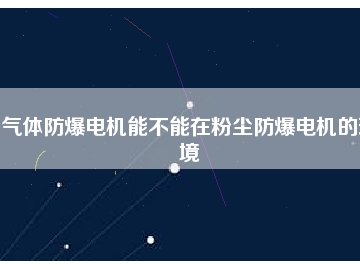 气体防爆电机能不能在粉尘防爆电机的环境