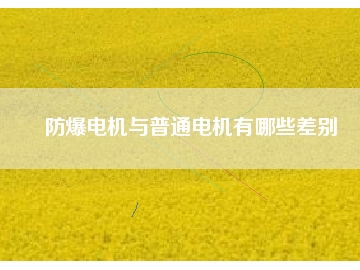 防爆电机与普通电机有哪些差别
