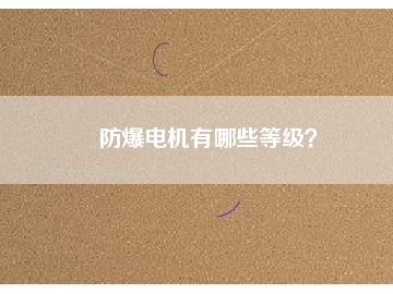 防爆电机有哪些等级？