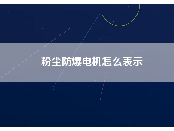 粉尘防爆电机怎么表示
