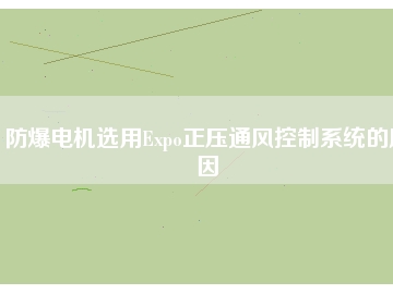 防爆电机选用Expo正压通风控制系统的原因