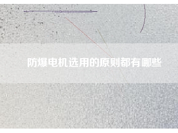 防爆电机选用的原则都有哪些