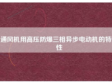 通风机用高压防爆三相异步电动机的特殊性