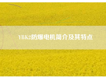 YBK2防爆电机简介及其特点