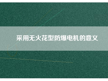 采用无火花型防爆电机的意义