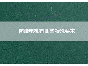 防爆电机有哪些特殊要求