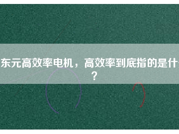 东元高效率电机，高效率到底指的是什么？