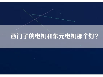 西门子的电机和东元电机那个好？