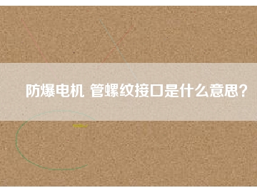 防爆电机 管螺纹接口是什么意思？