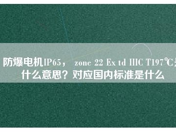 防爆电机IP65， zone 22 Ex td IIIC T197℃是什么意思？对应国内标准是什么