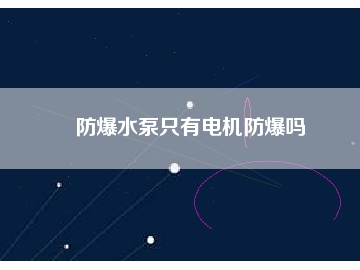 防爆水泵只有电机防爆吗