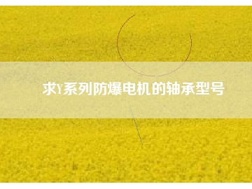 求Y系列防爆电机的轴承型号