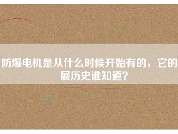防爆电机是从什么时候开始有的，它的发展历史谁知道？