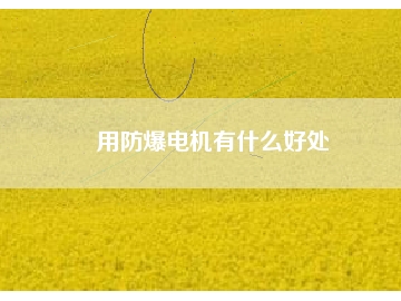 用防爆电机有什么好处