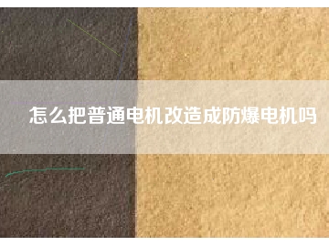 怎么把普通电机改造成防爆电机吗